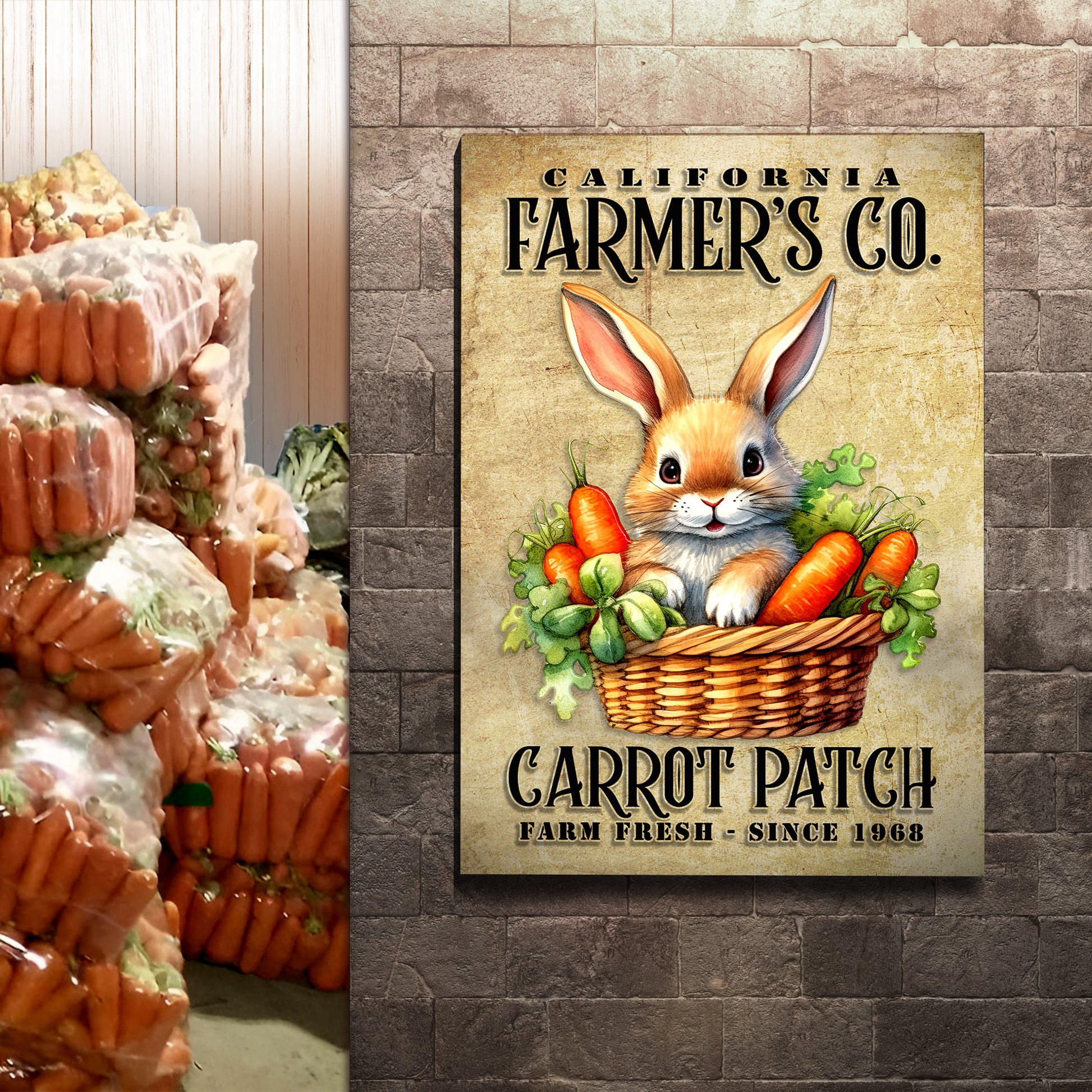 Farm Fresh Carrot Patch Sign Style 2 - Image by Tailored Canvases