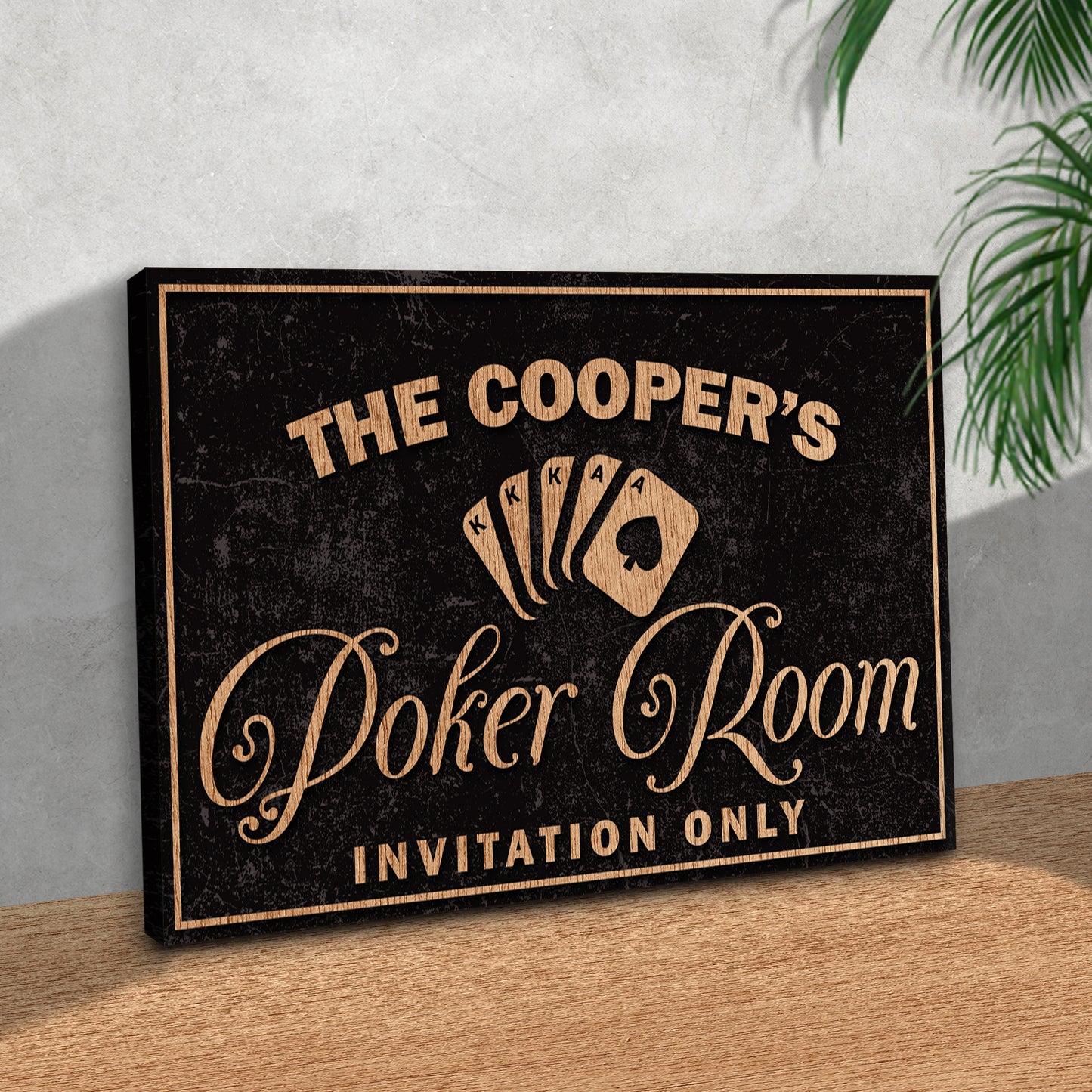 Invitation Only Poker Room Sign Style 2 - Image by Tailored Canvases