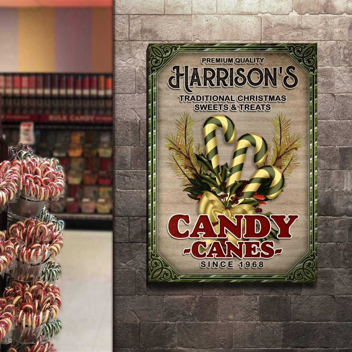 Premium Quality Sweets And Treats Candy Canes Sign Style 2 - Image by Tailored Canvases
