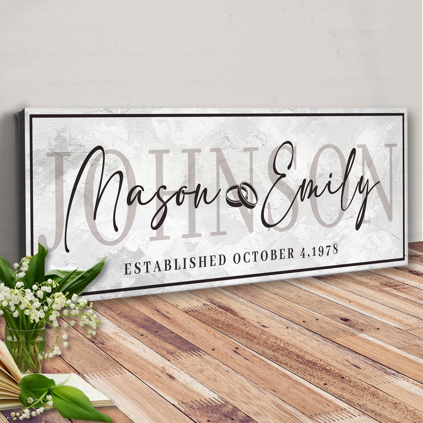Last Name Wedding Gift Sign - Image by Tailored Canvases