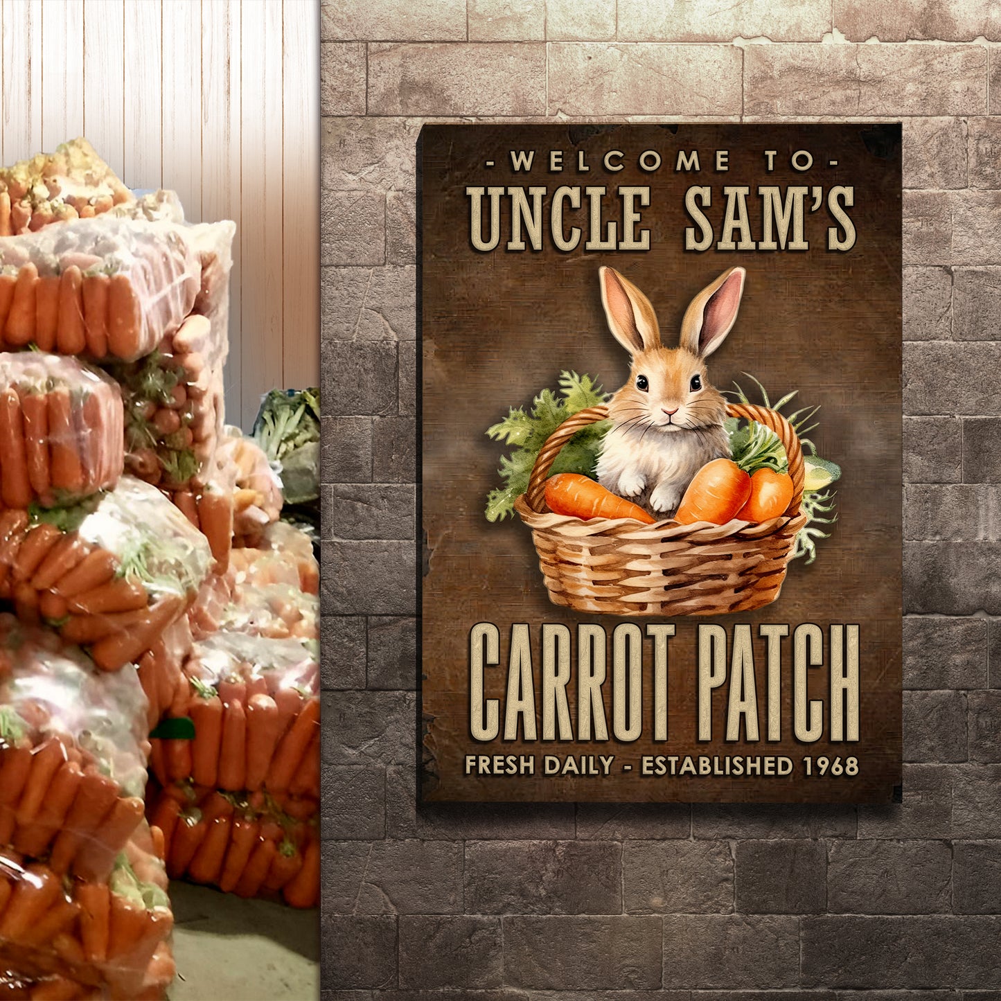 Fresh Daily Carrot Patch Sign Style 2 - Image by Tailored Canvases