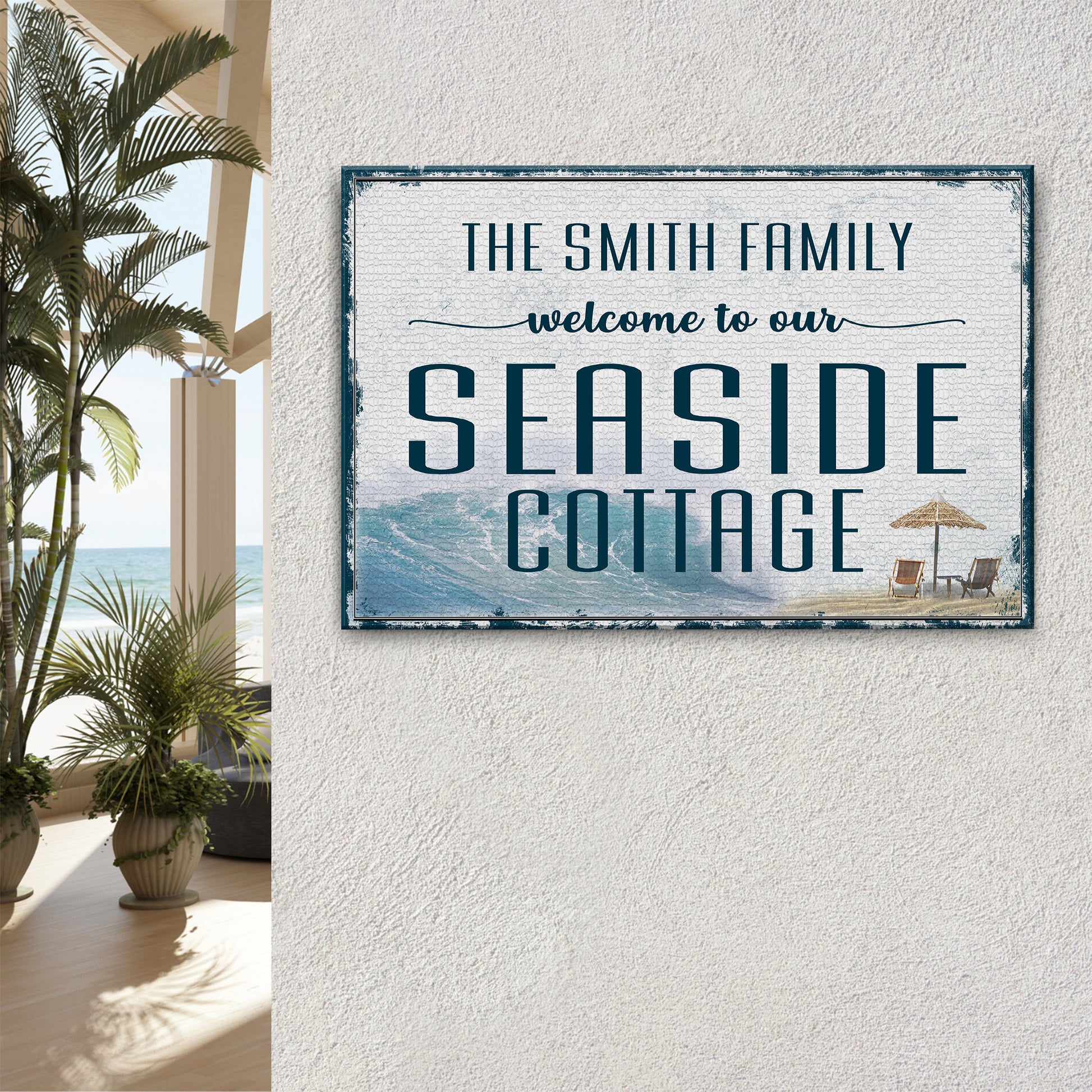 Seaside Cottage Sign Style 2 - Image by Tailored Canvases
