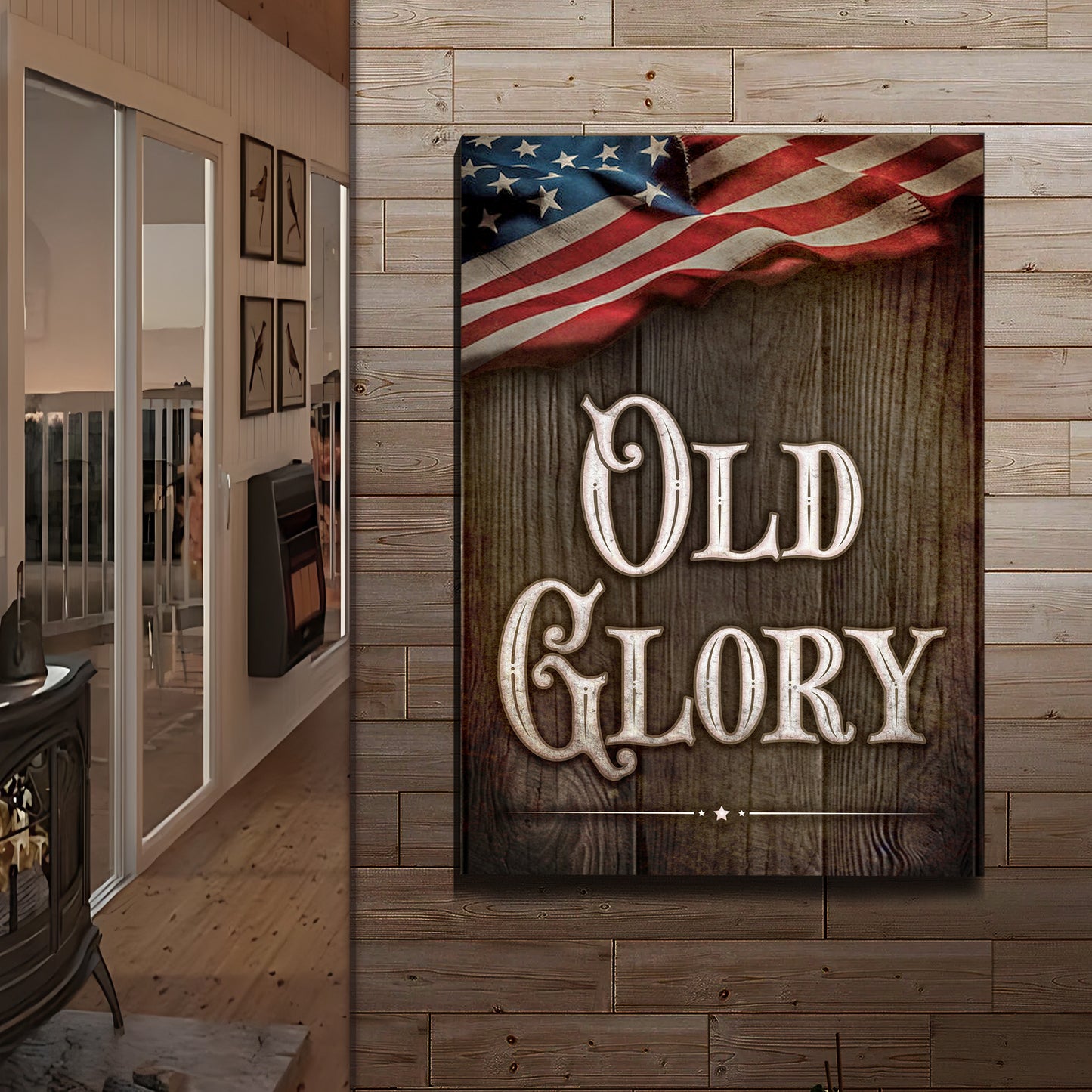 Old Glory Sign Style 2 - Image by Tailored Canvases