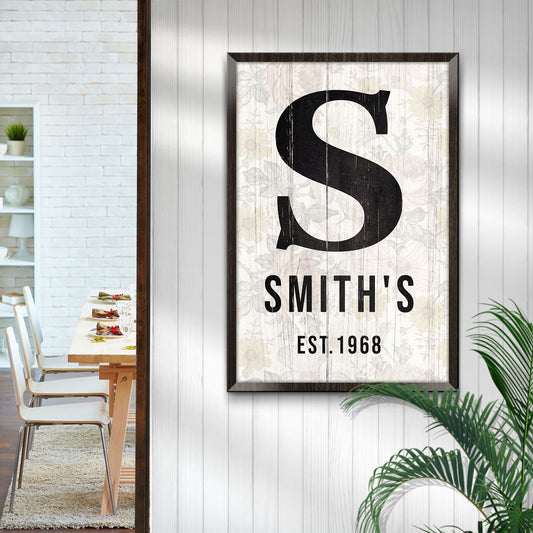 Family Name Portrait Sign Style 2 - Image by Tailored Canvases