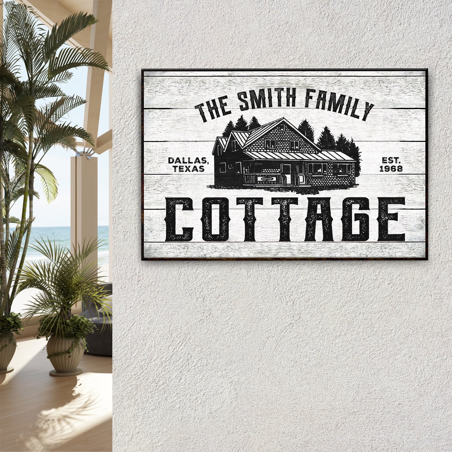 Family Cottage Wood Sign Style 2 - Image by Tailored Canvases