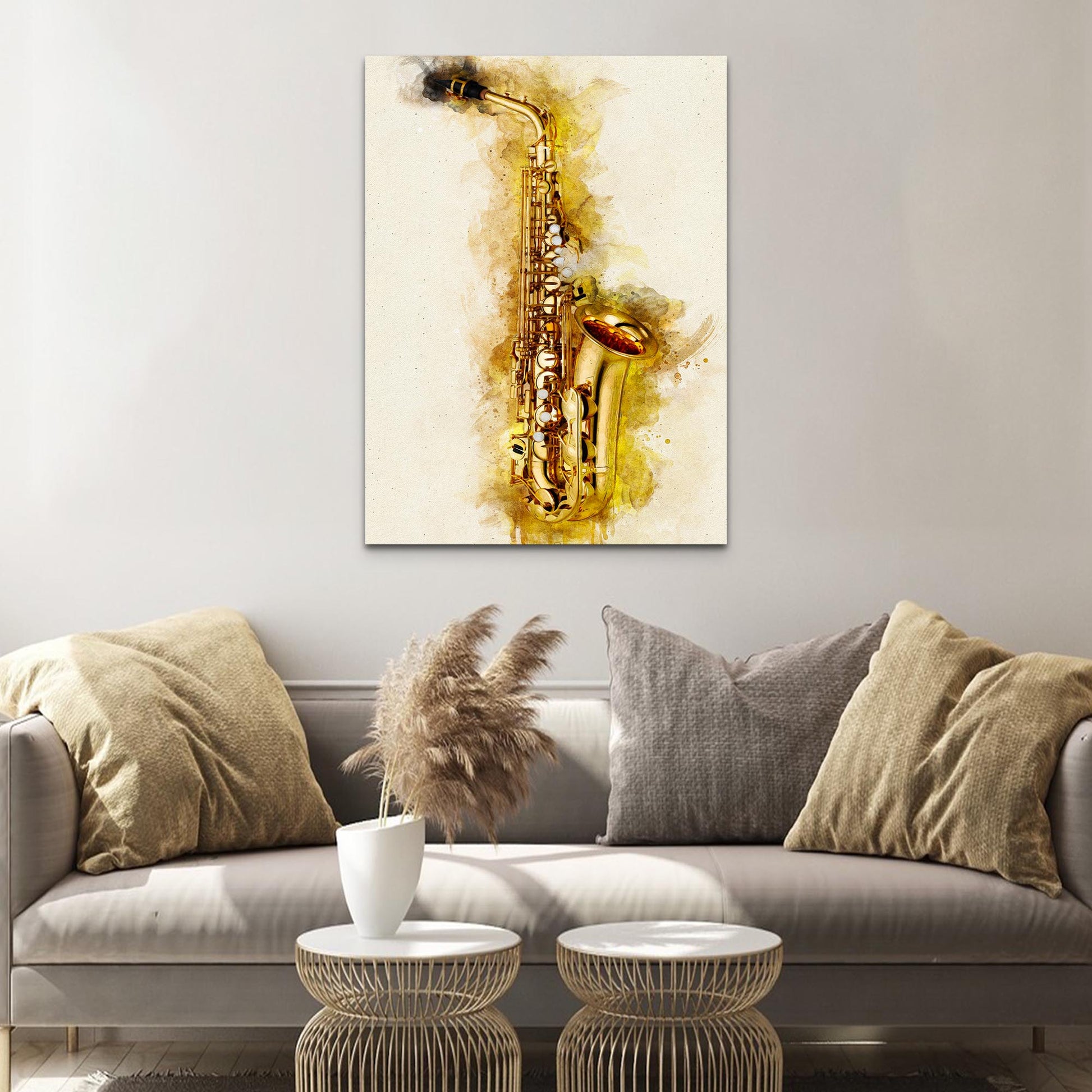 Clarinet Watercolor Canvas Wall Art Style 2 - Image by Tailored Canvases