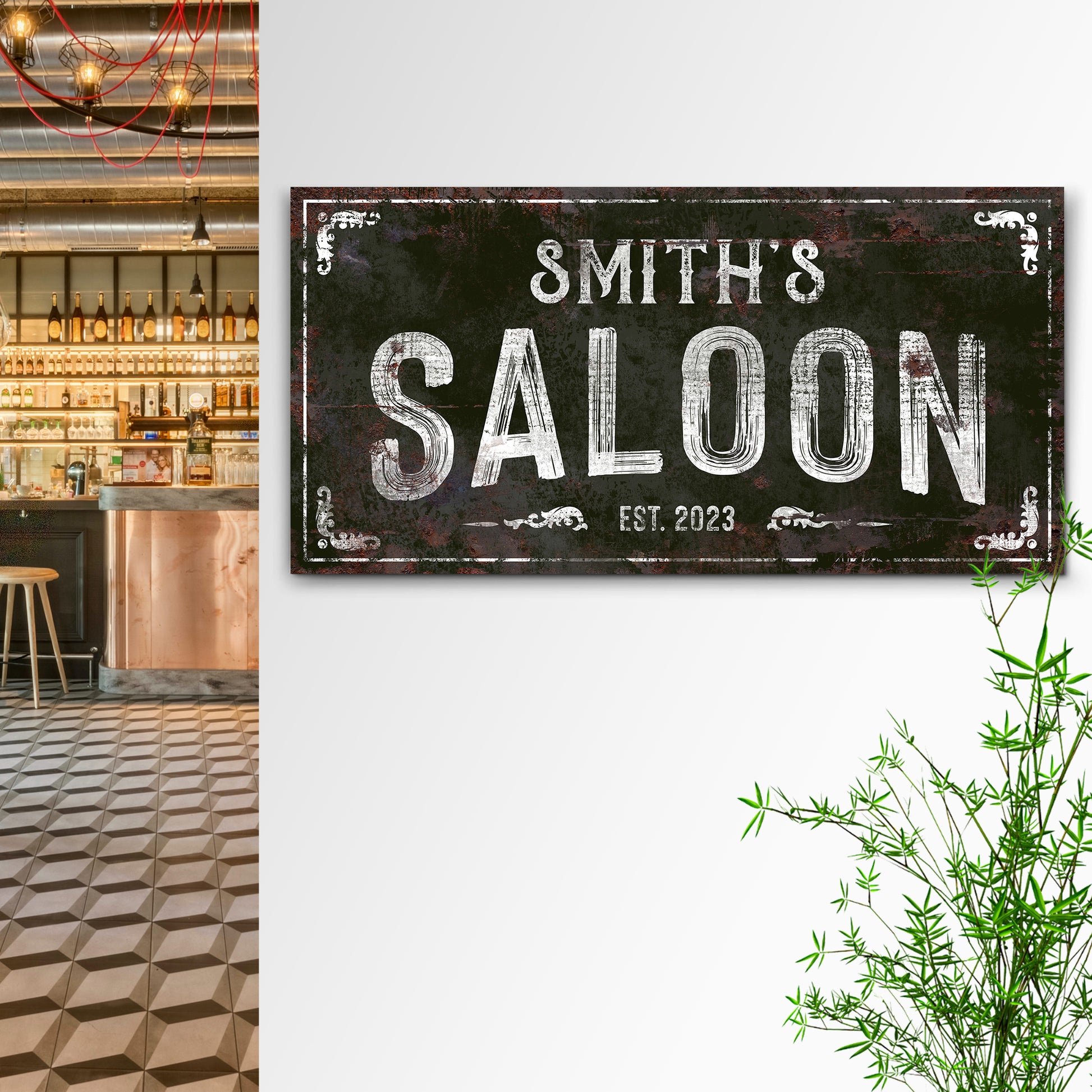 Family Saloon Vintage Sign Style 2  - Image by Tailored Canvases