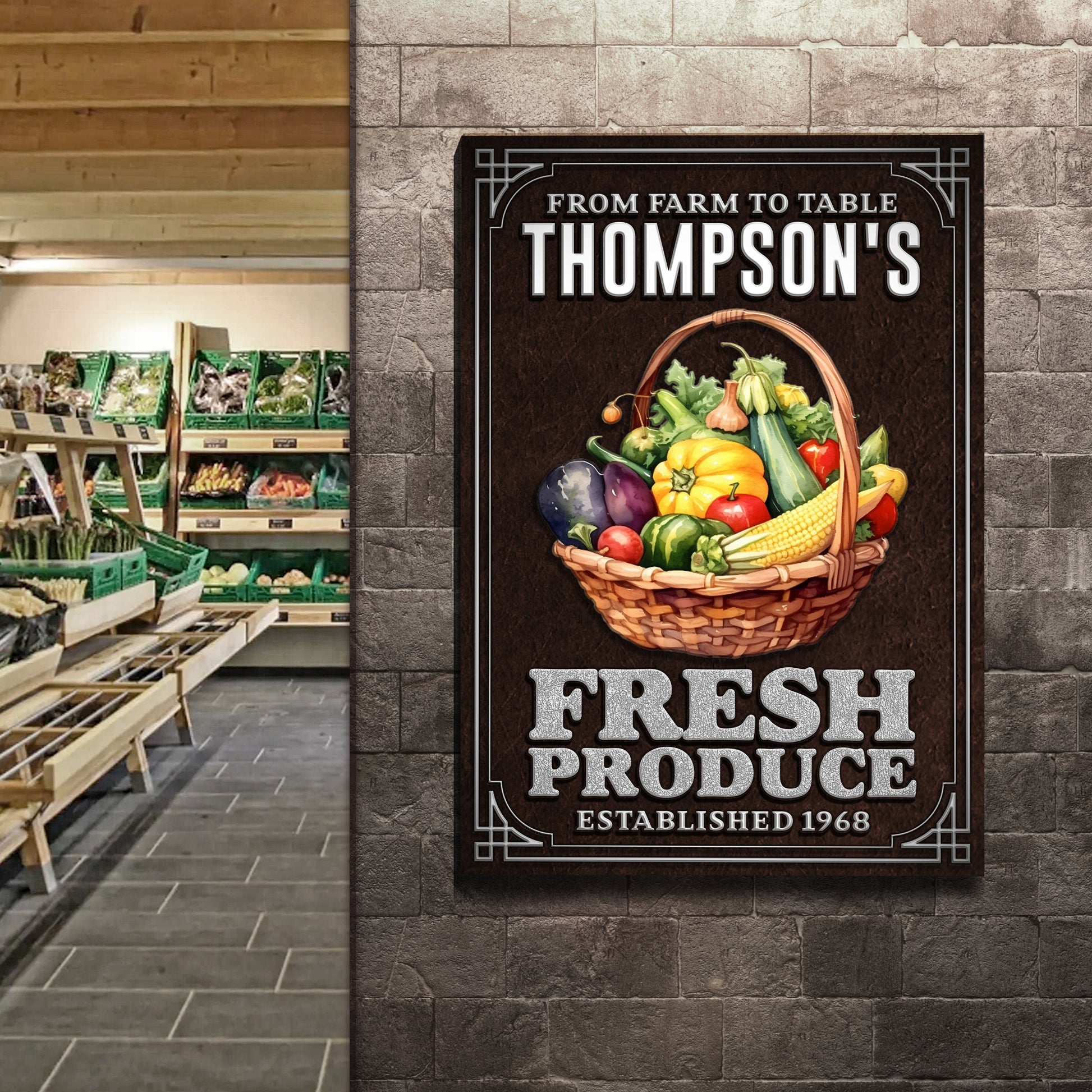 From Farm To Table Fresh Produce Sign Style 2 - Image by Tailored Canvases