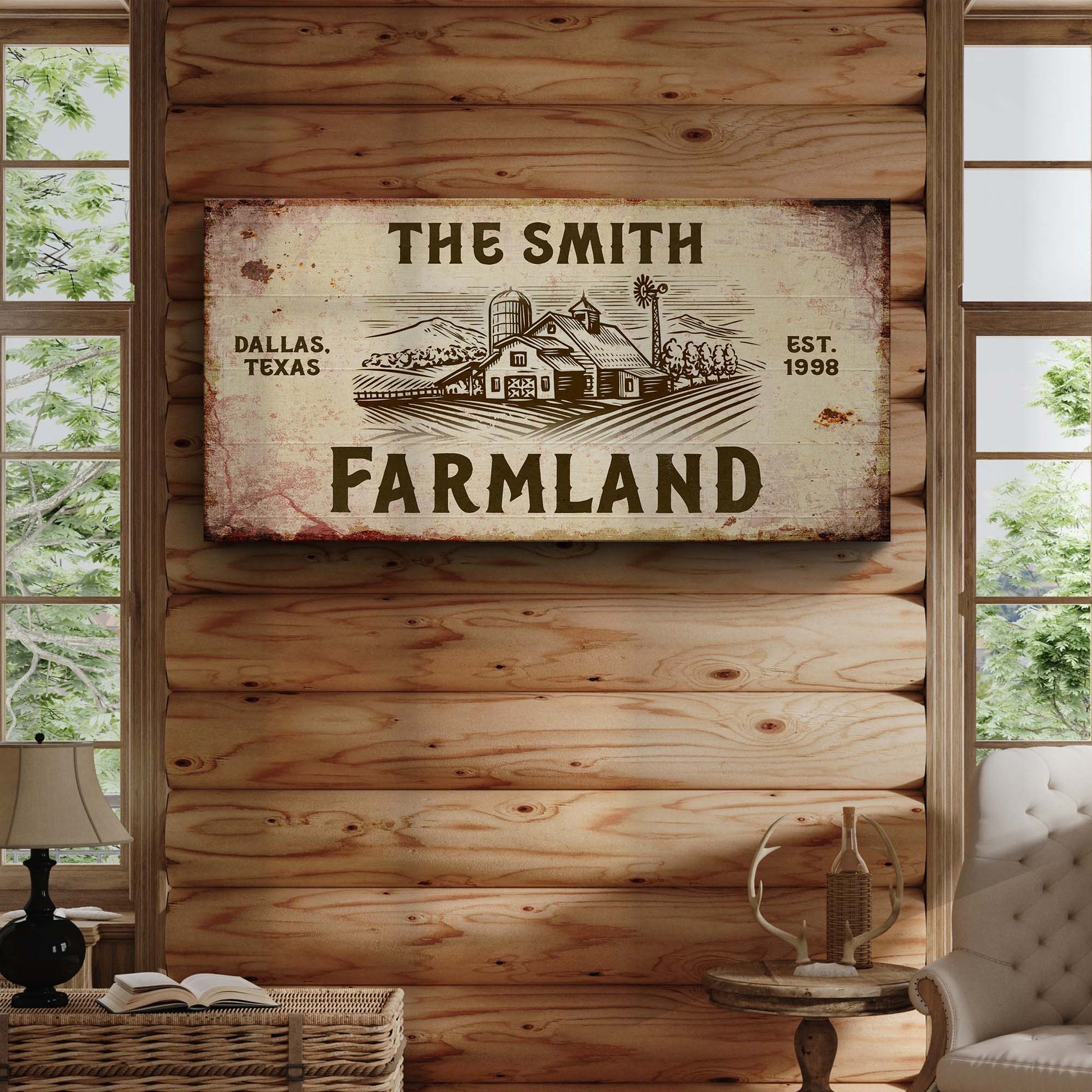 Family Farmland Sign X Style 2 - Image by Tailored Canvases