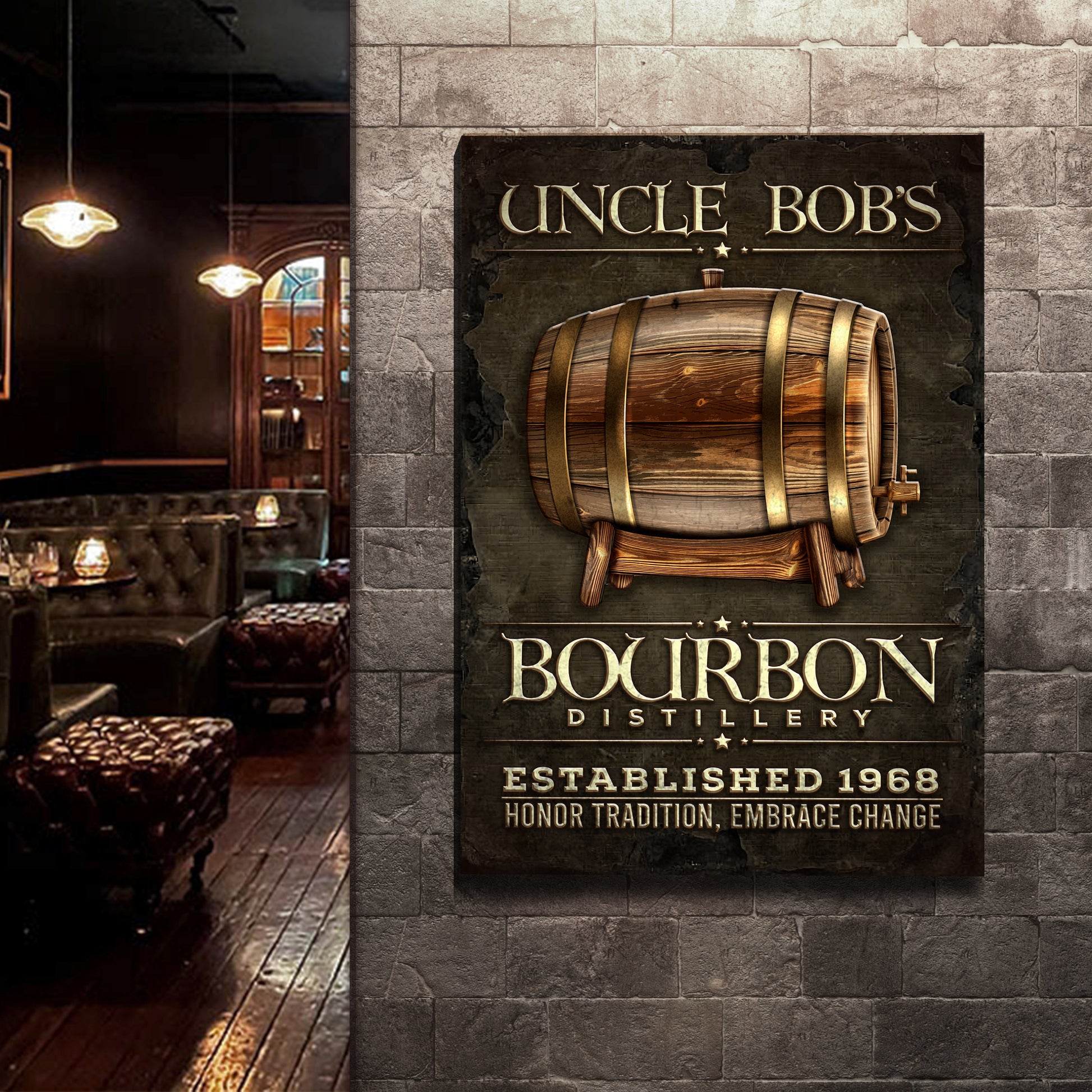 Bourbon Distillery Sign Style 2 - Imaged by Tailored Canvases