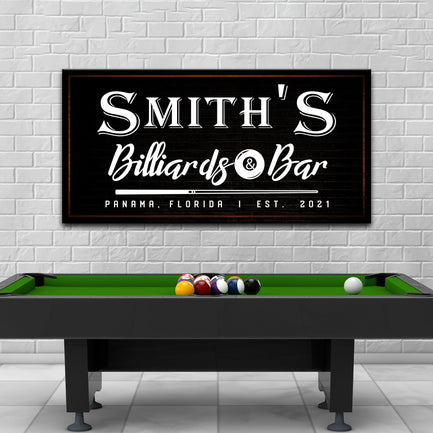 Billiards and Bar Sign Style 3 - Image by Tailored Canvases