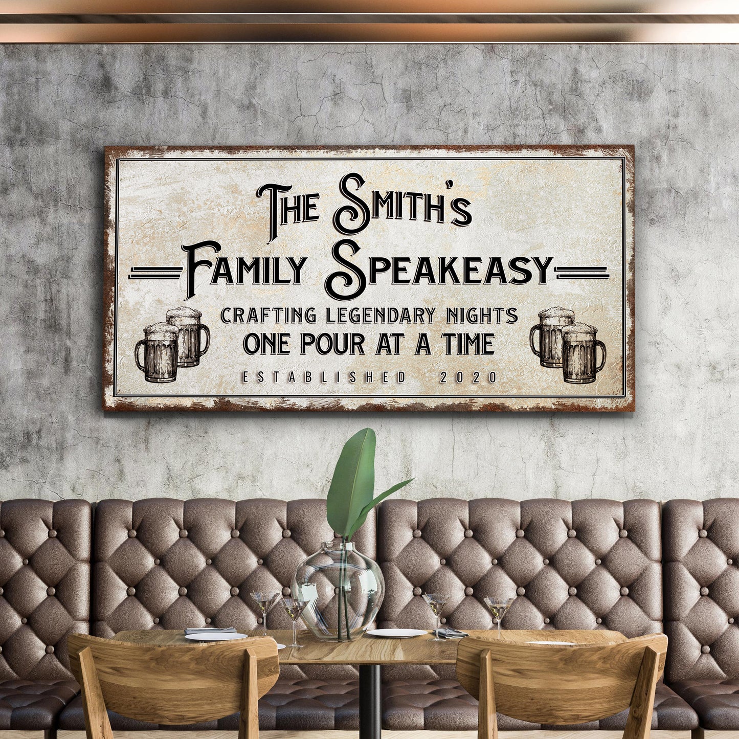 Family Speakeasy Sign Style 2 - Image by Tailored Canvases