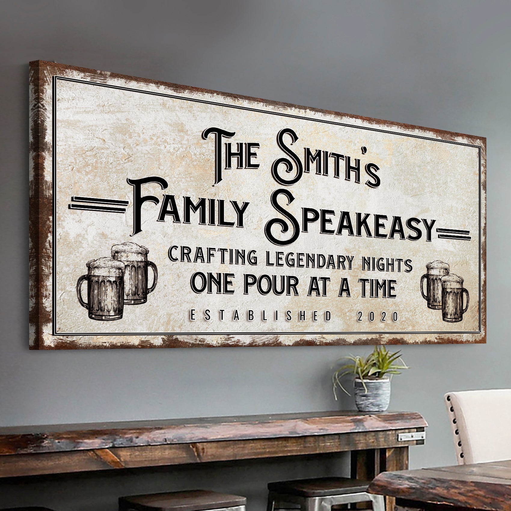 Family Speakeasy Sign  - Image by Tailored Canvases