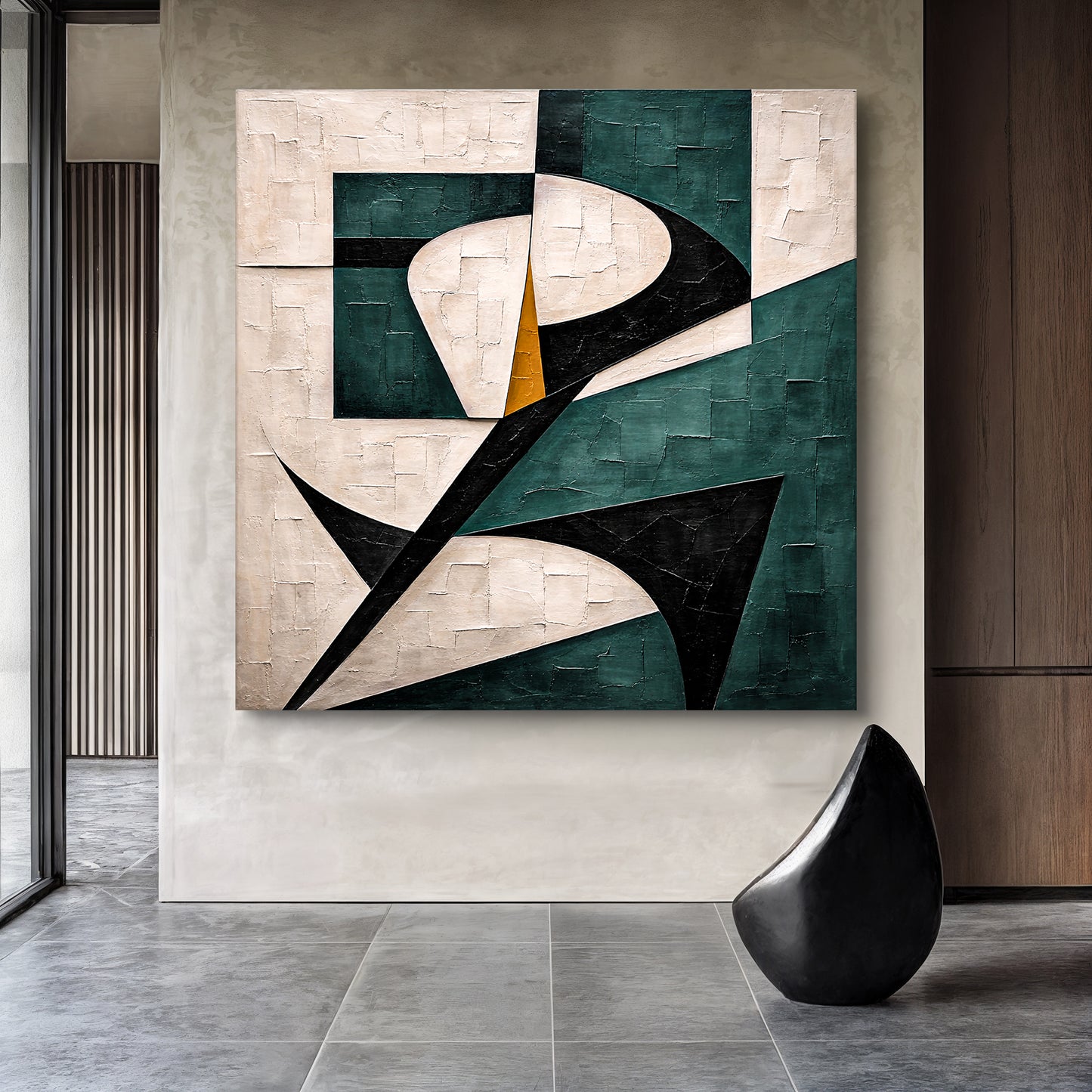 Teal Harmony Geometric Abstract Wall Art