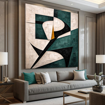 Teal Harmony Geometric Abstract Wall Art