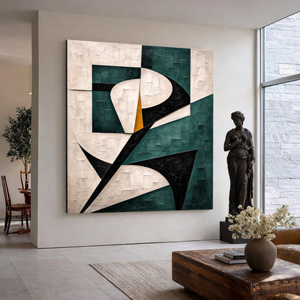 Teal Harmony Geometric Abstract Wall Art