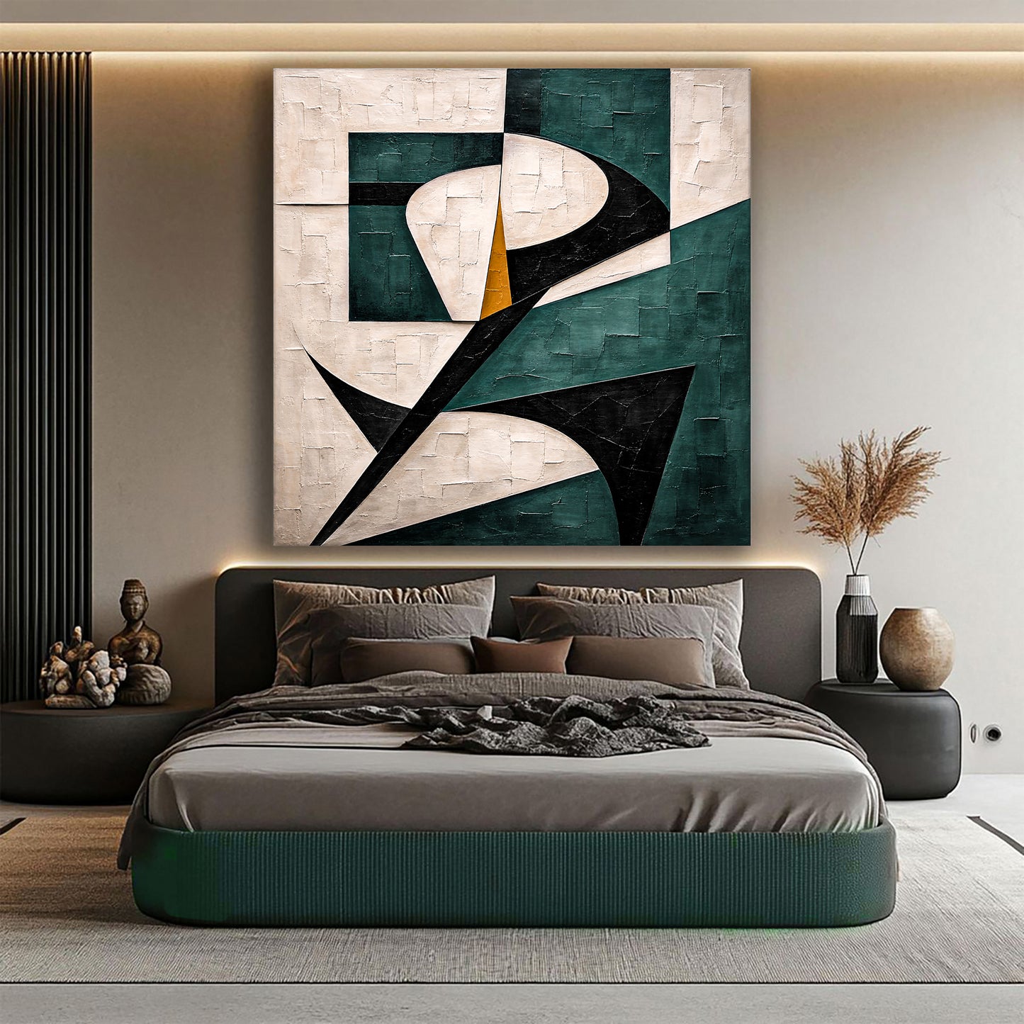 Teal Harmony Geometric Abstract Wall Art