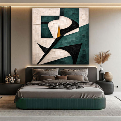 Teal Harmony Geometric Abstract Wall Art