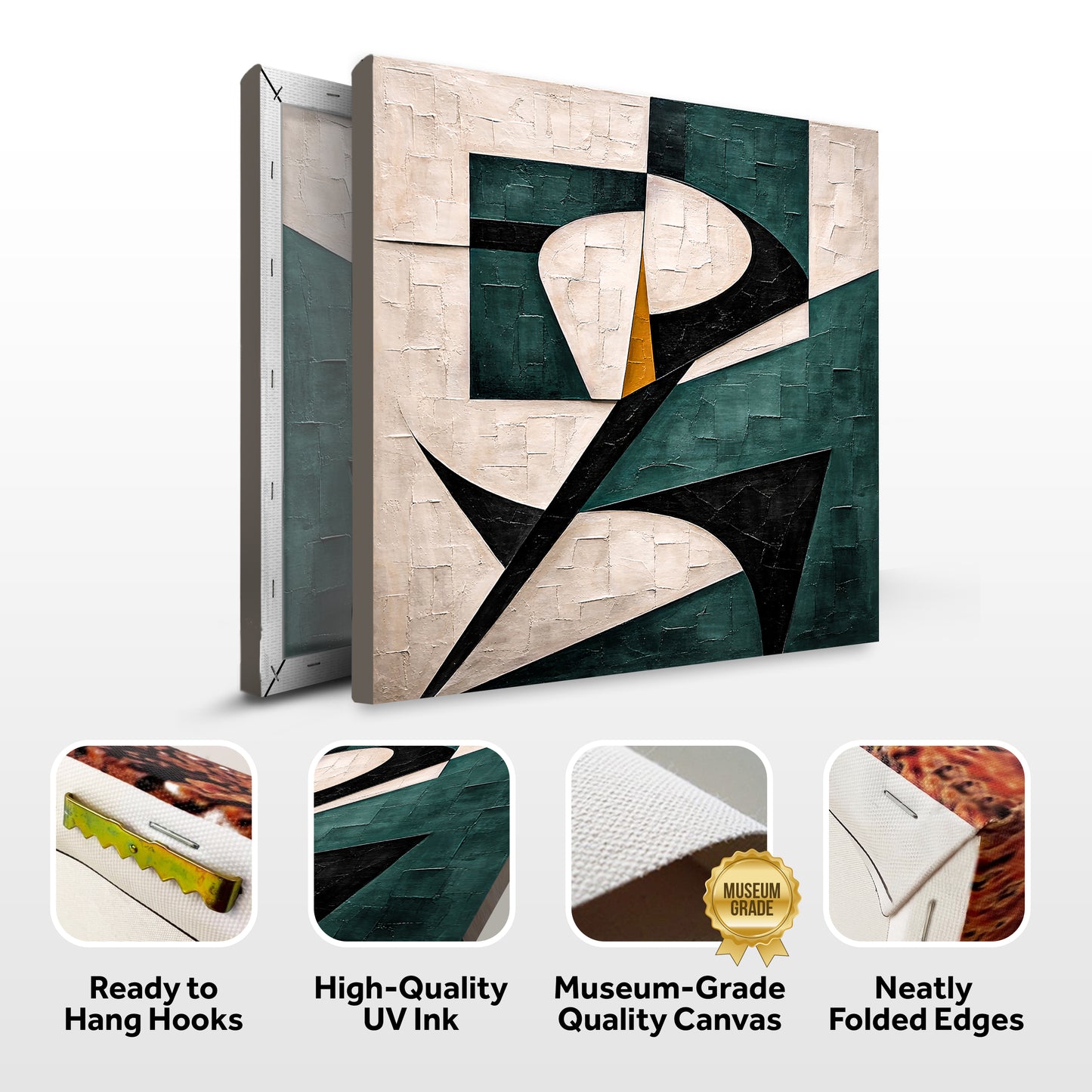 Teal Harmony Geometric Abstract Wall Art