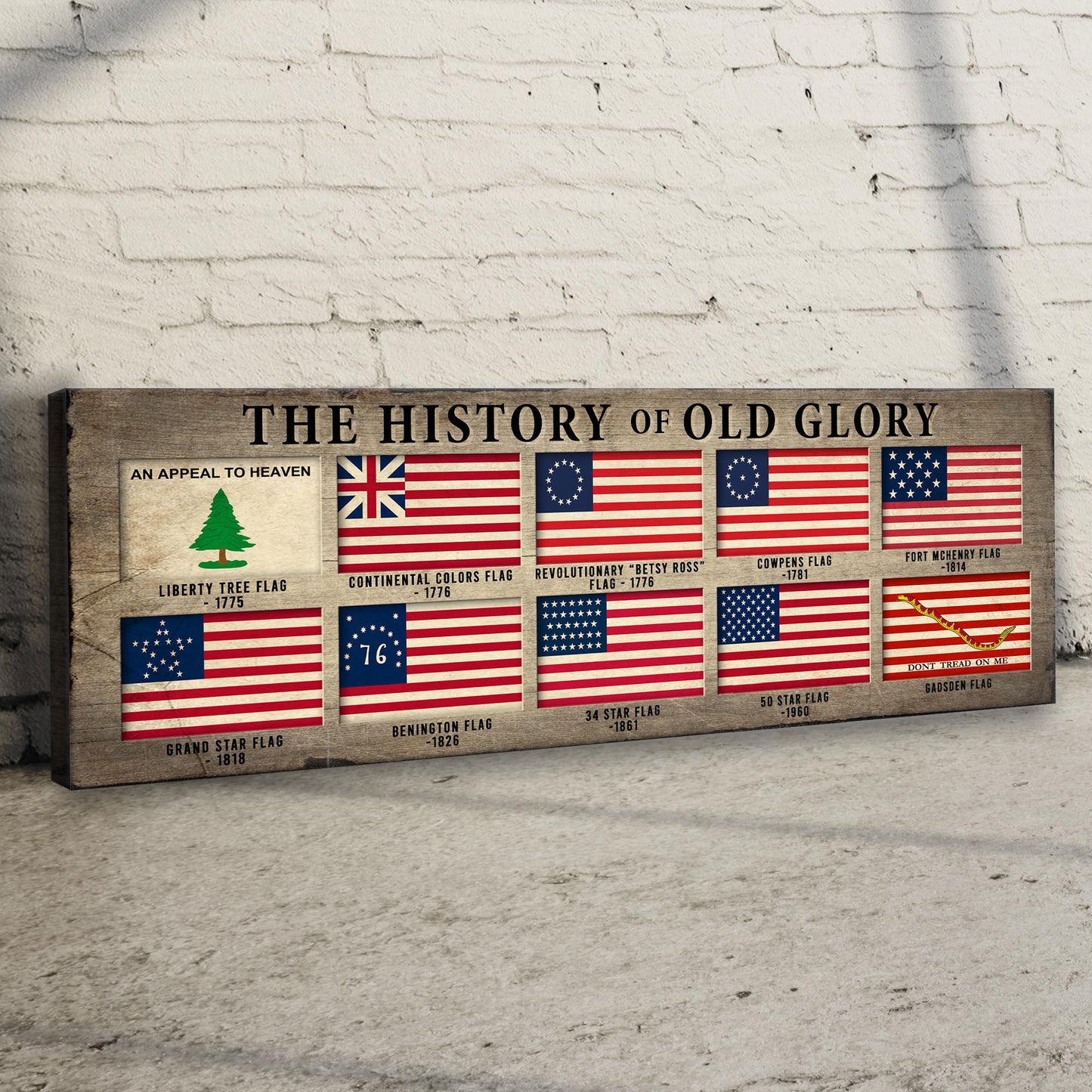 The History Of Old Glory Sign II (Free Shipping)