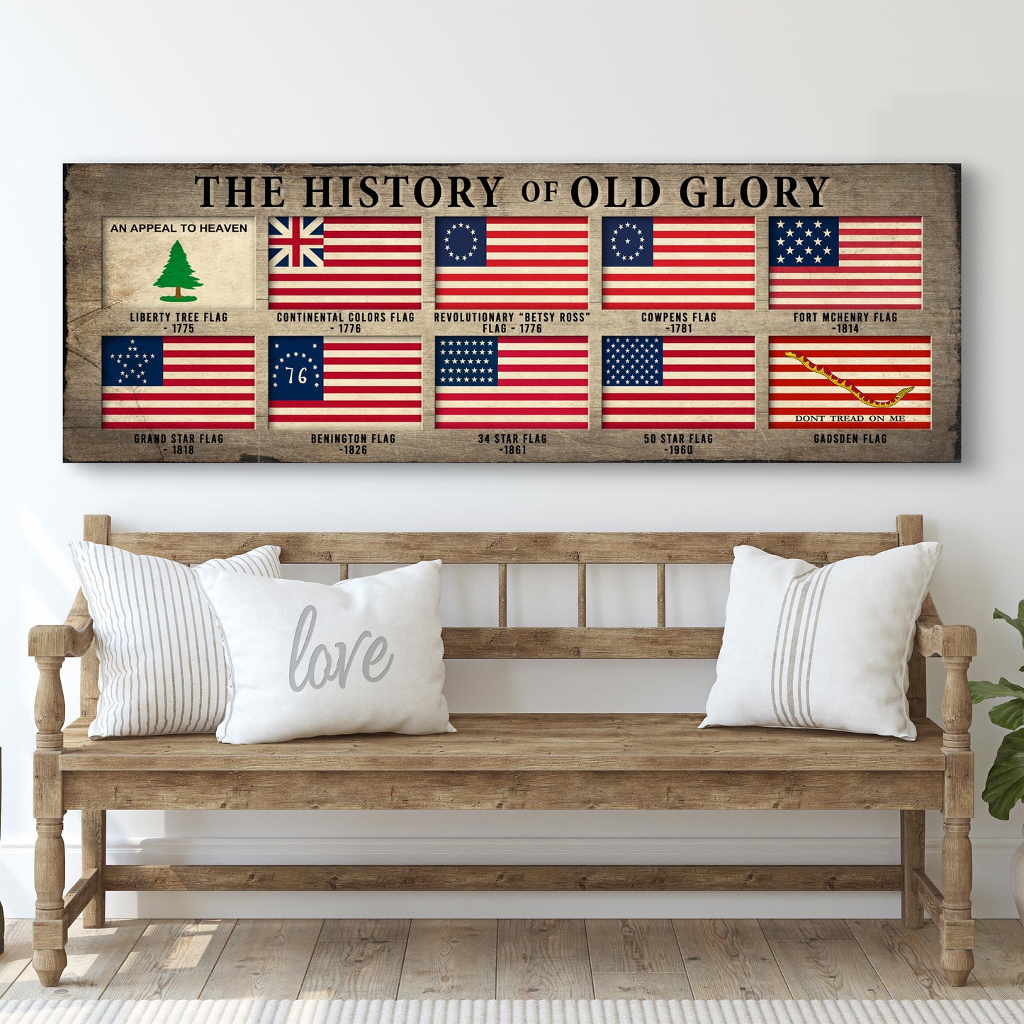 The History Of Old Glory Sign II (Free Shipping)