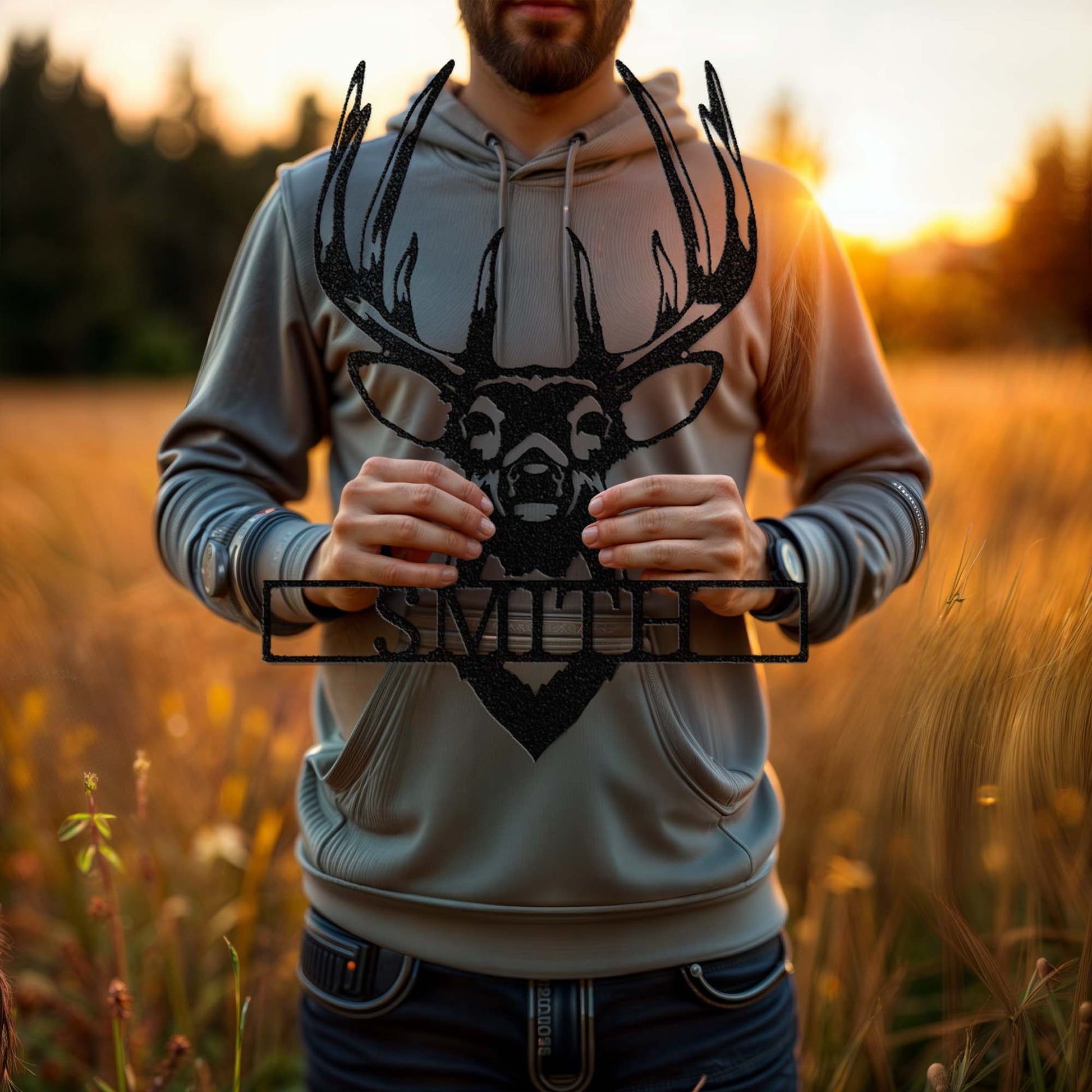 Buck Mount Monogram - Steel Sign