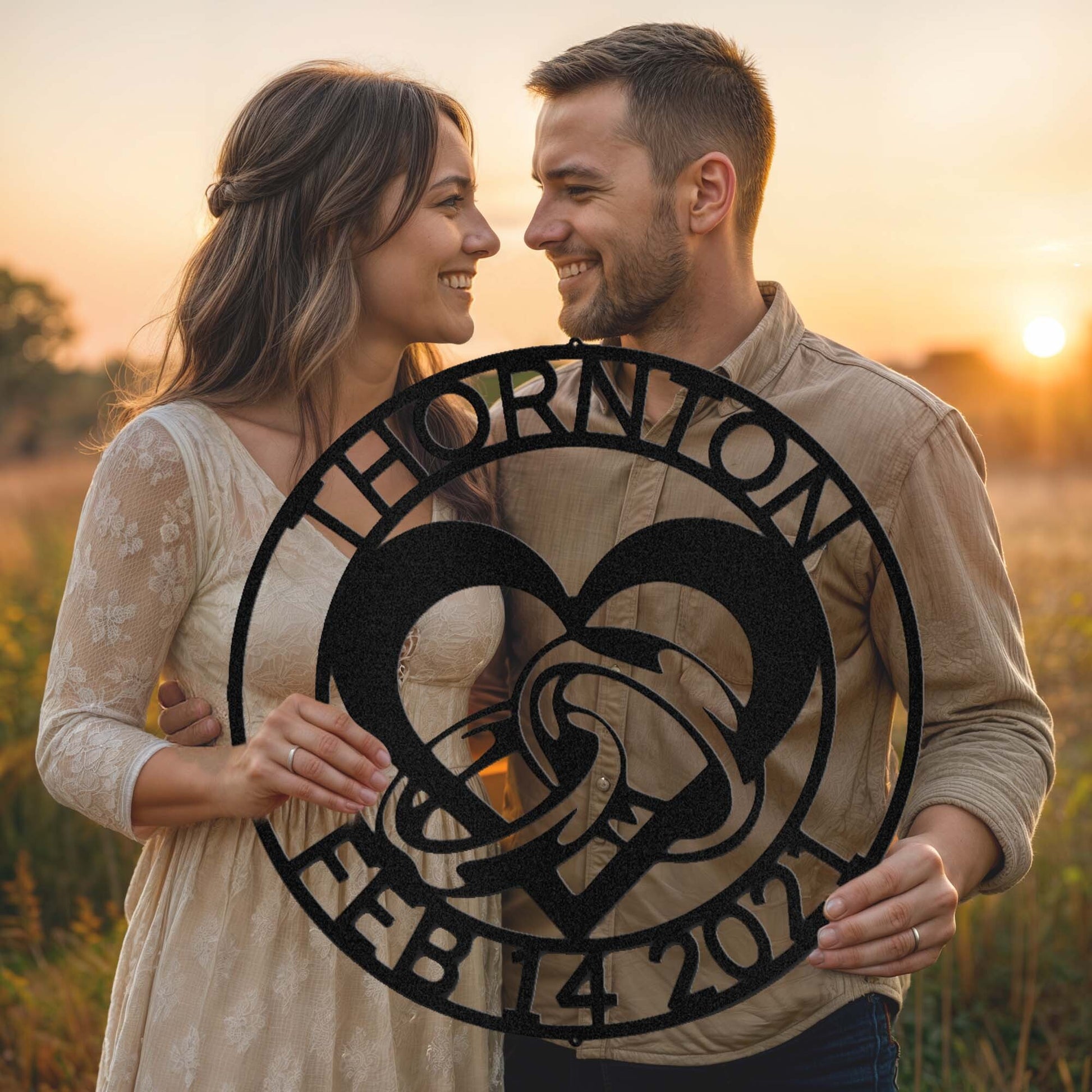 Engagement Monogram - Steel Sign