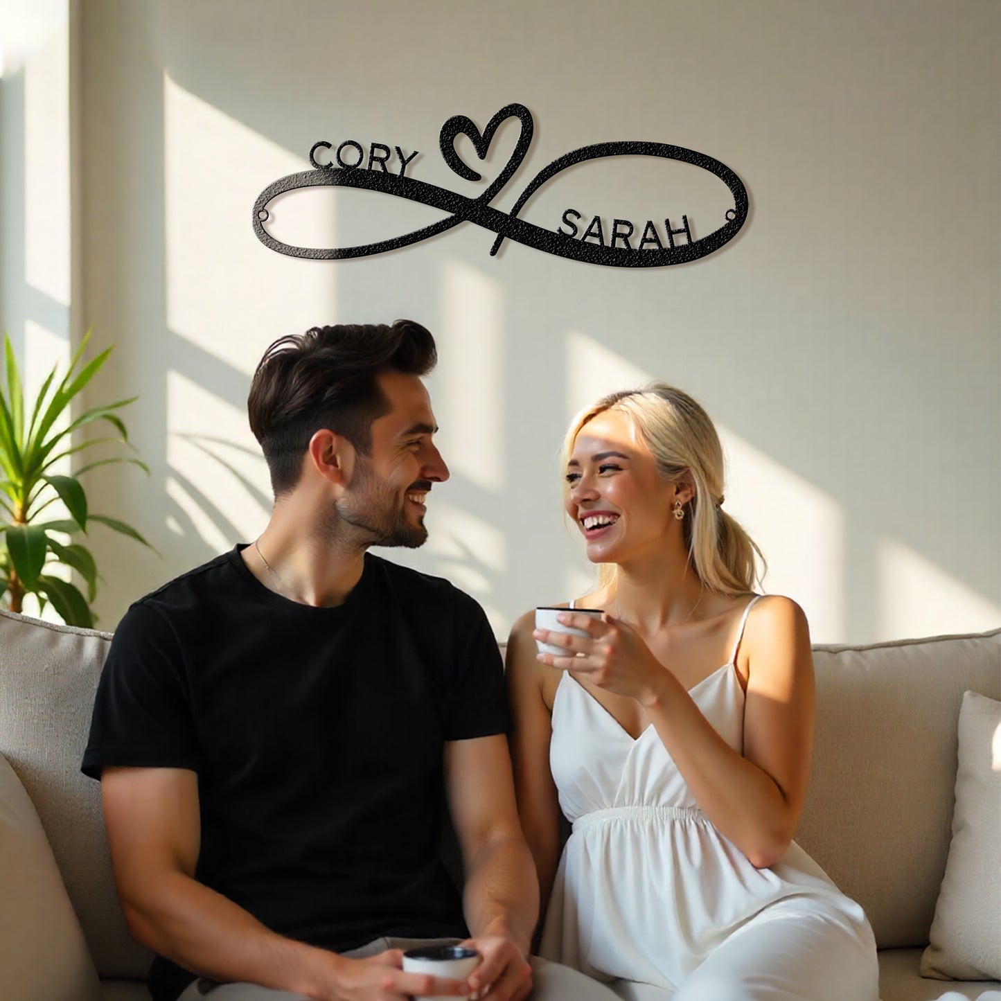 Infinity Couples Monogram - Steel Sign