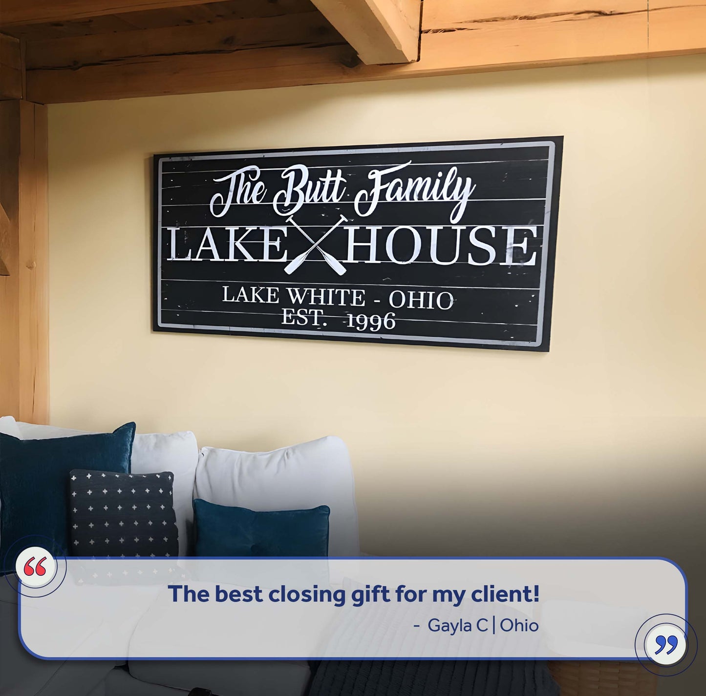 Family Lake House Paddle Sign II (Free Shipping)