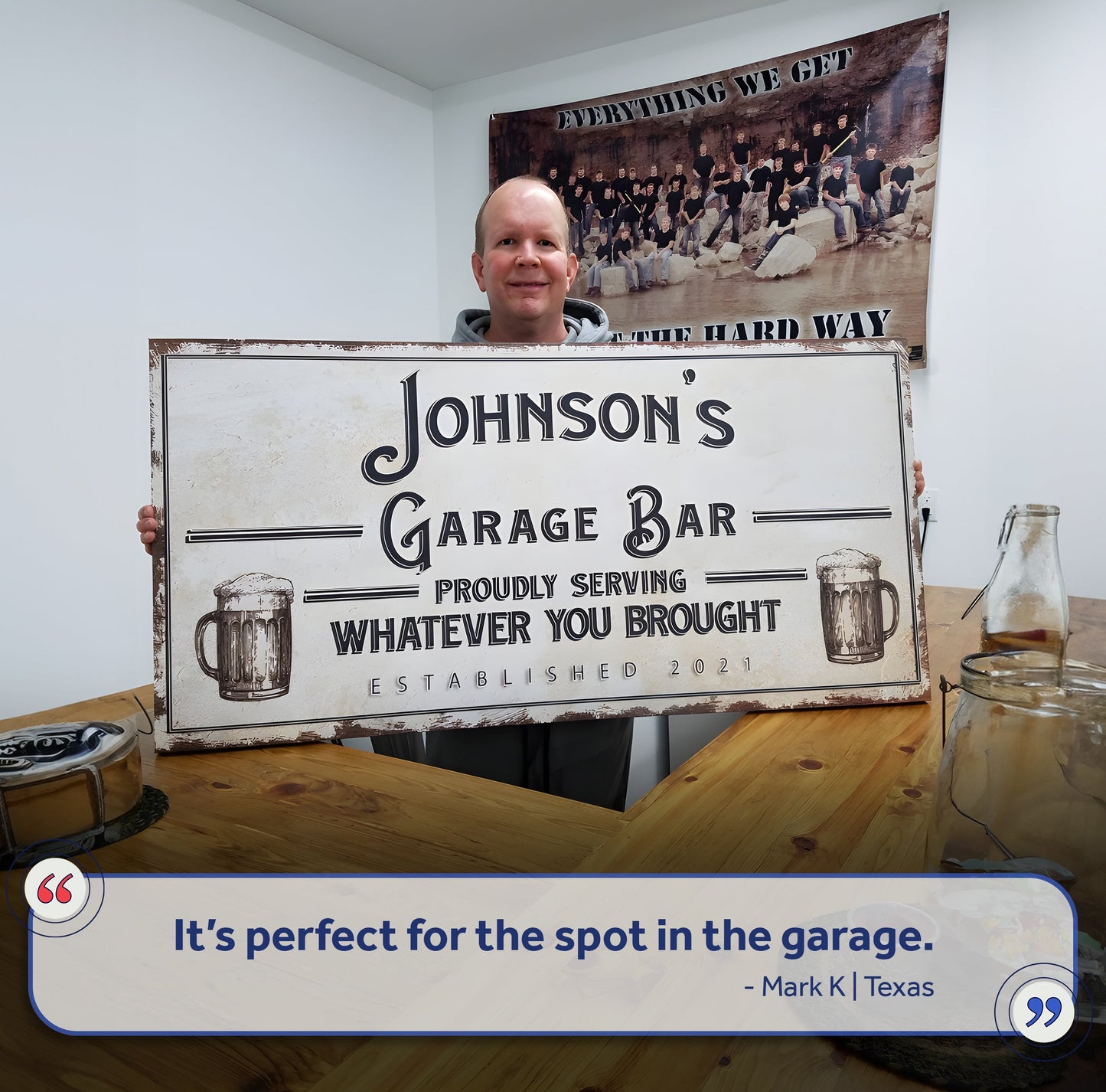 Personalized Rustic Garage Sign for Home Bar: Enhance Your Man Cave Wall Decor with Personalized Basement Bar Sign