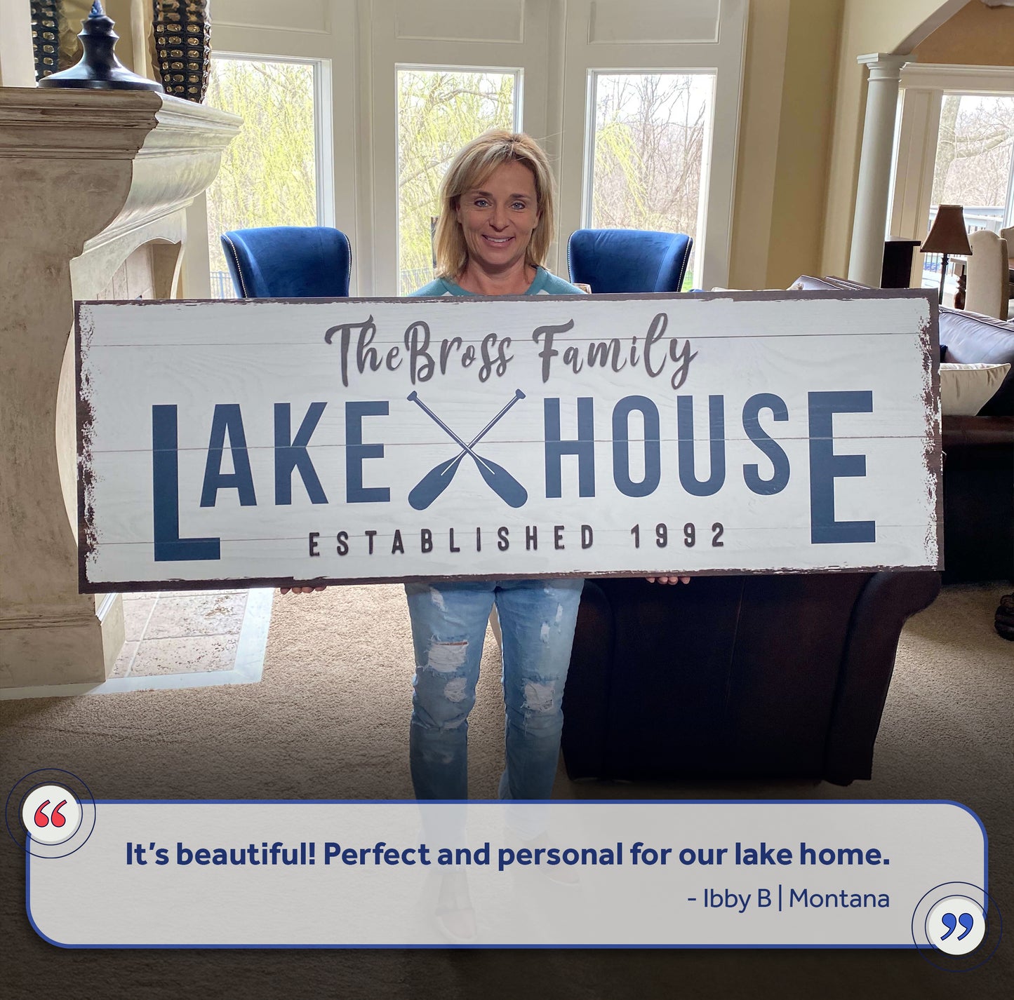 Family Lake House Arrow Sign II (Free Shipping)