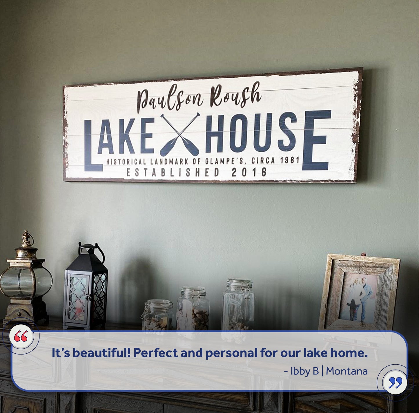 Family Lake House Arrow Sign II (Free Shipping)