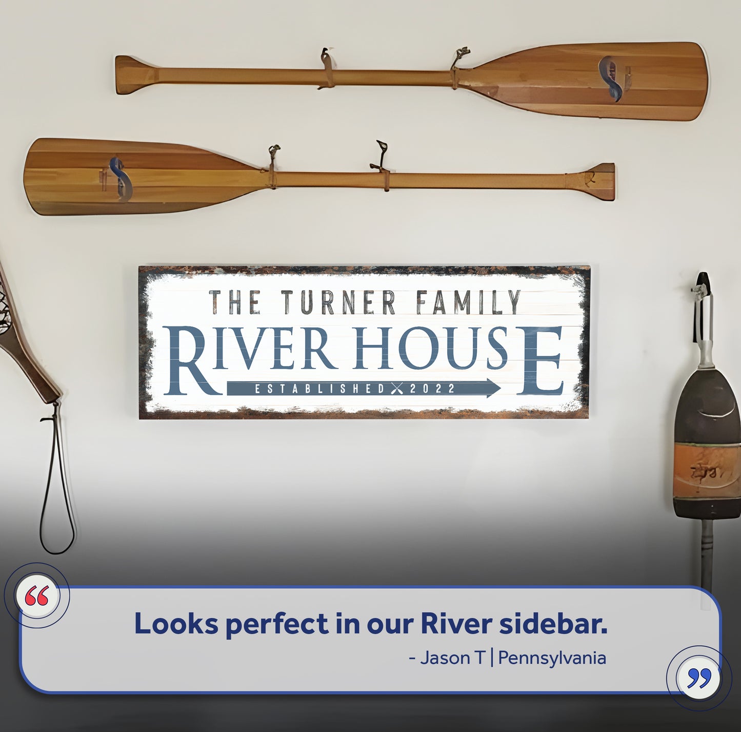 Family River House Arrow Sign (Free Shipping)