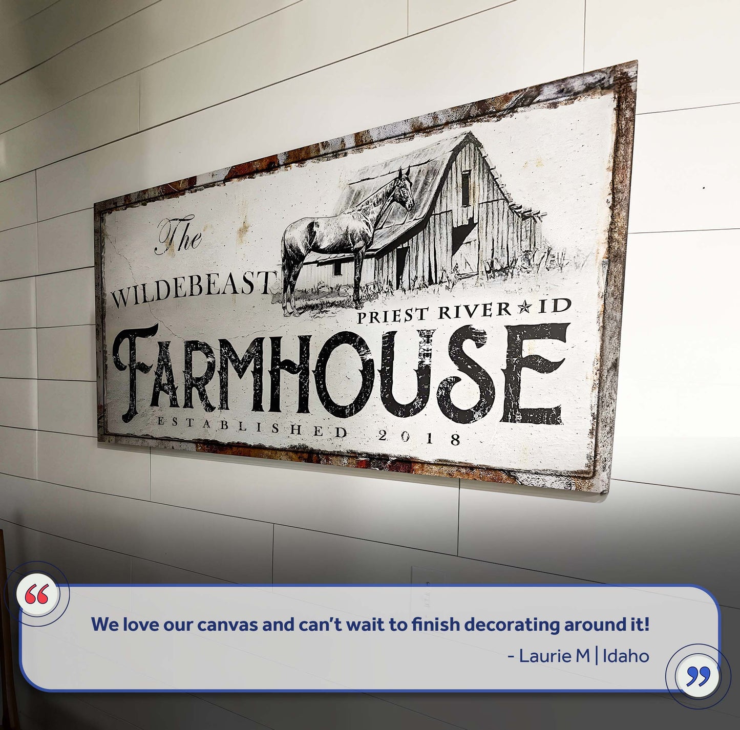 Rustic Horse Farmhouse Sign (Free Shipping)
