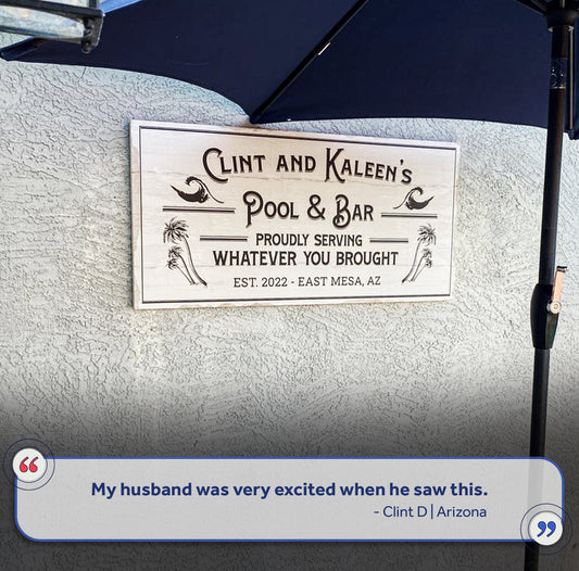 Personalized Rustic Pool And Bar Sign III