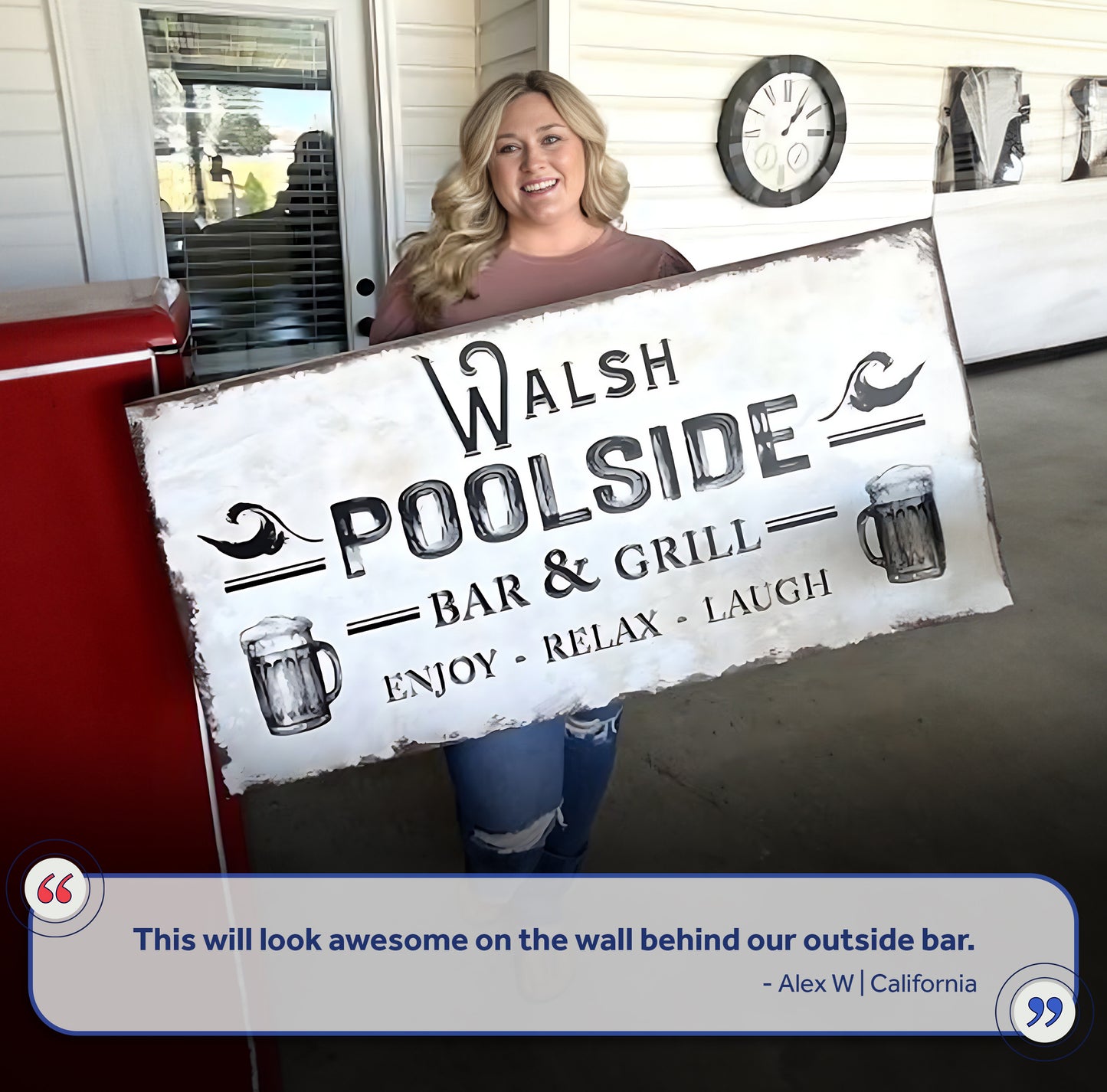 Personalized Poolside Bar And Grill Sign (Free Shipping)