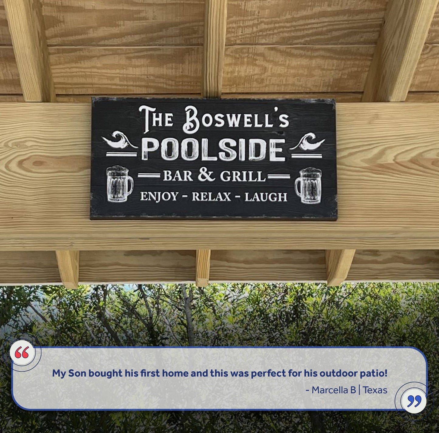 Personalized Poolside Bar And Grill Sign II