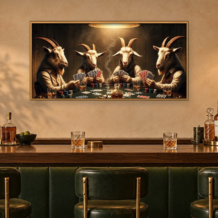 Poker Night Goats Wall Art: Where the Best Stories Are Dealt II