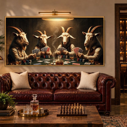 Poker Night Goats Wall Art: Where the Best Stories Are Dealt II