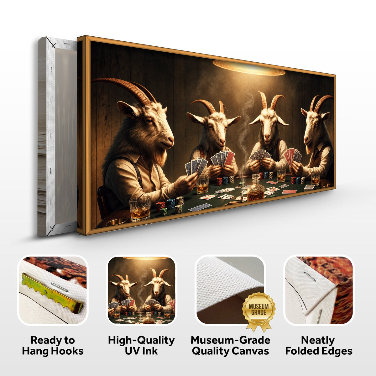 Poker Night Goats Wall Art: Where the Best Stories Are Dealt II