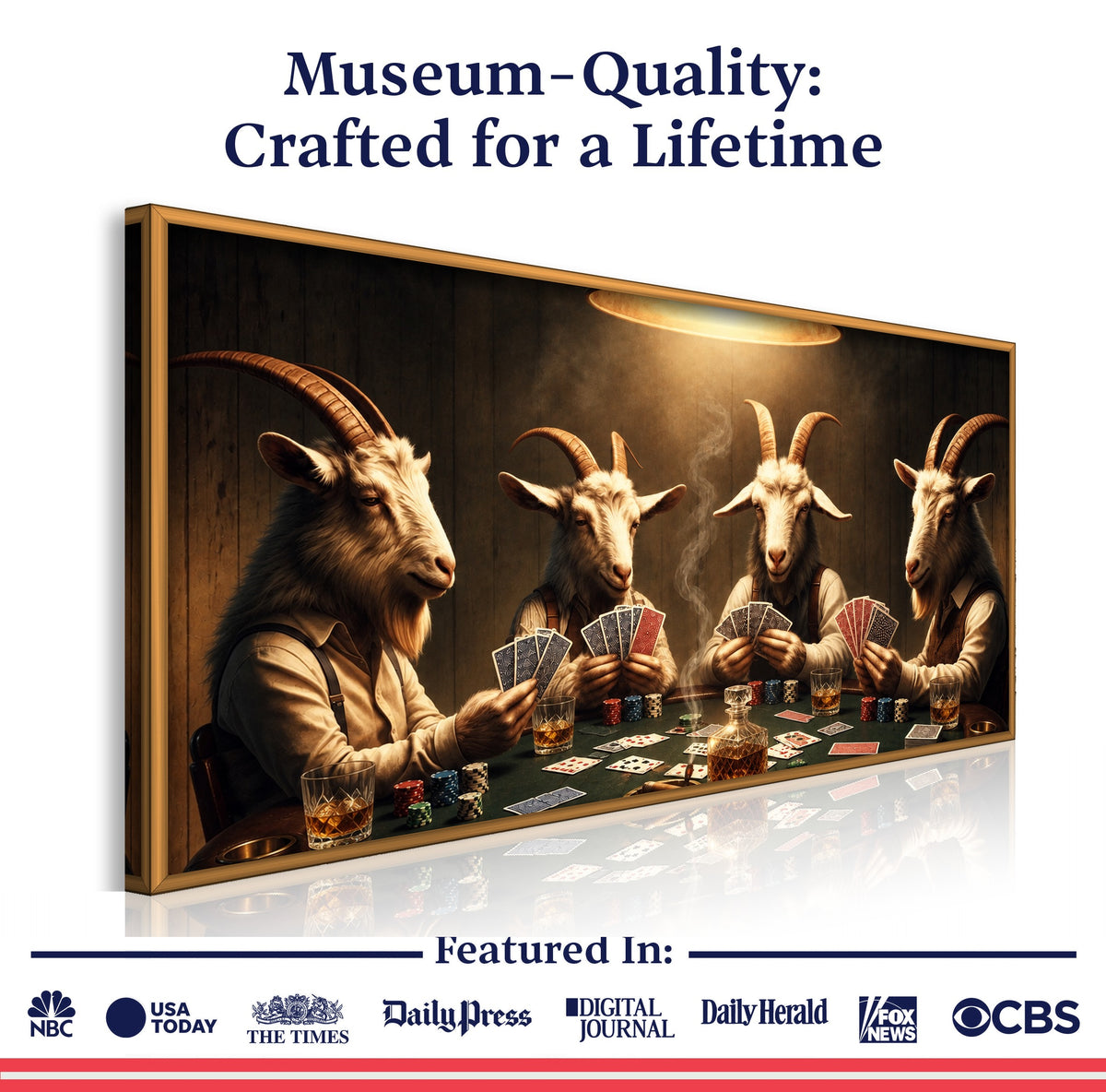 Poker Night Goats Wall Art: Where the Best Stories Are Dealt II