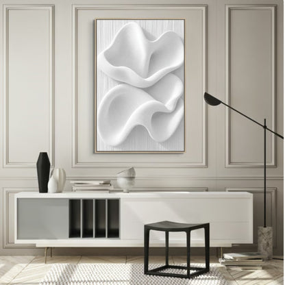 Sculpted White Wave Relief