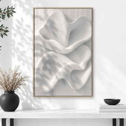 Sculpted White Wave Relief