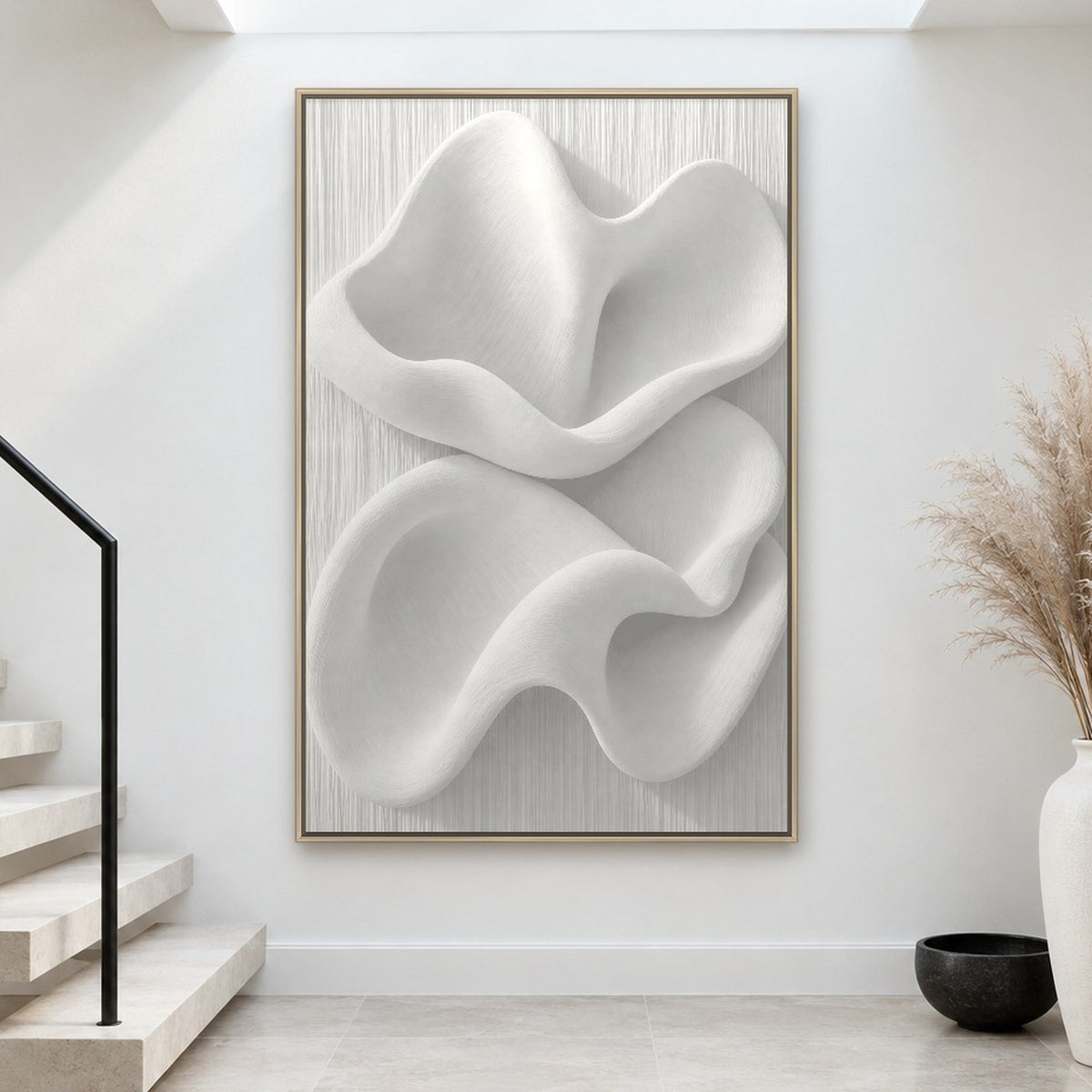 Sculpted White Wave Relief