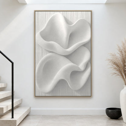 Sculpted White Wave Relief