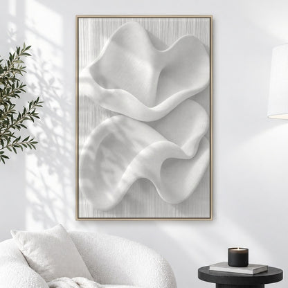 Sculpted White Wave Relief