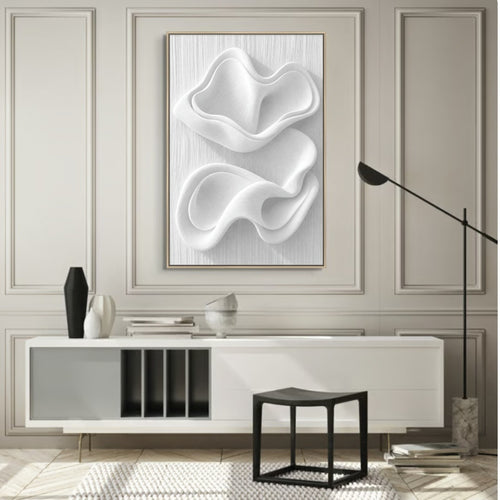 Sculpted White Wave Relief II