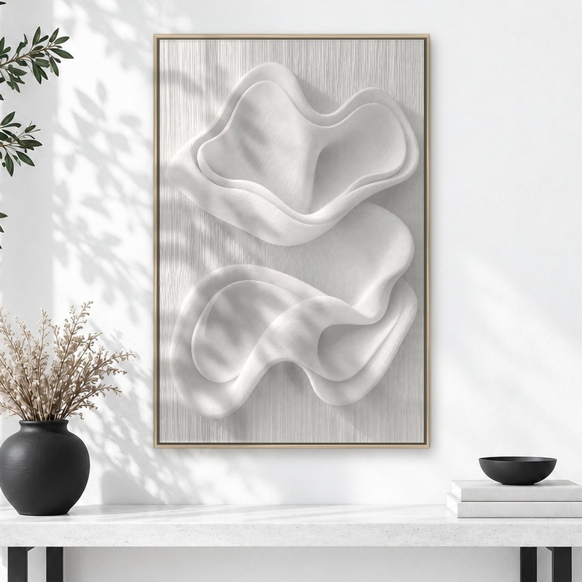 Sculpted White Wave Relief II