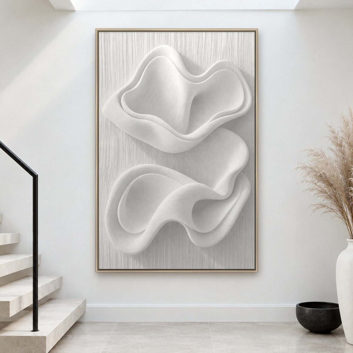 Sculpted White Wave Relief II
