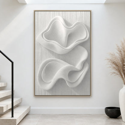 Sculpted White Wave Relief II